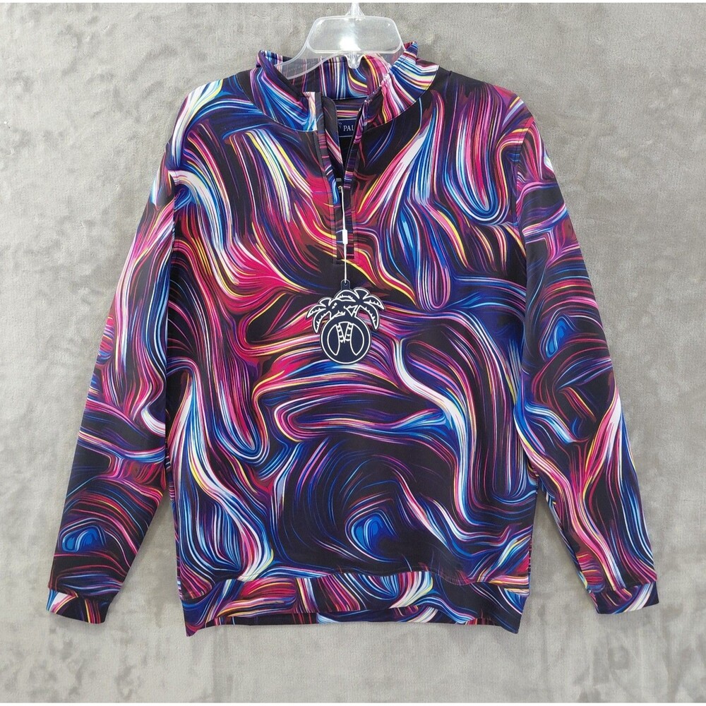 USA Palm Infinity Performance 1/4 Zip Pullover Shirt Men's Medium Golf Colorful